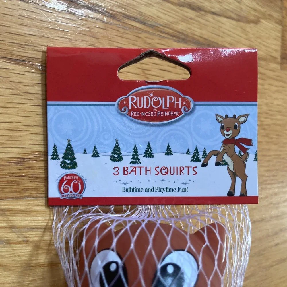 Rudolph Pink Trim 'My Very First Christmas' Baby Bib & Sock Set